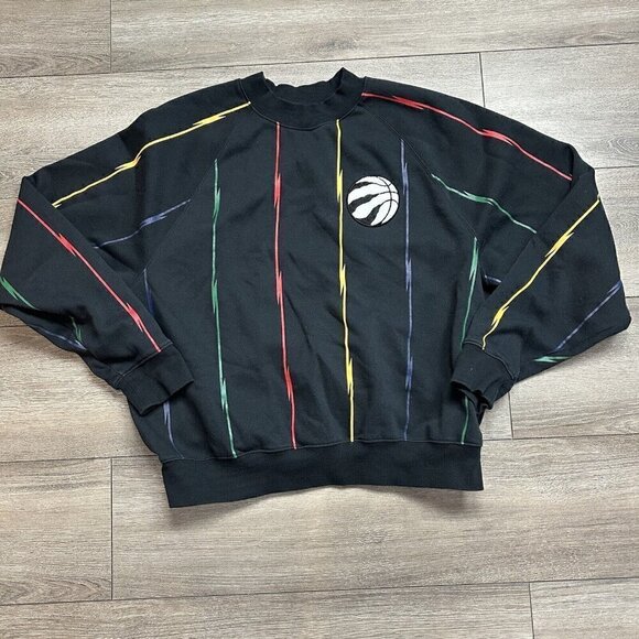 HBC The Bay x Toronto Raptors Unisex Crewneck Sweater Size M NBA Black - Picture 1 of 6